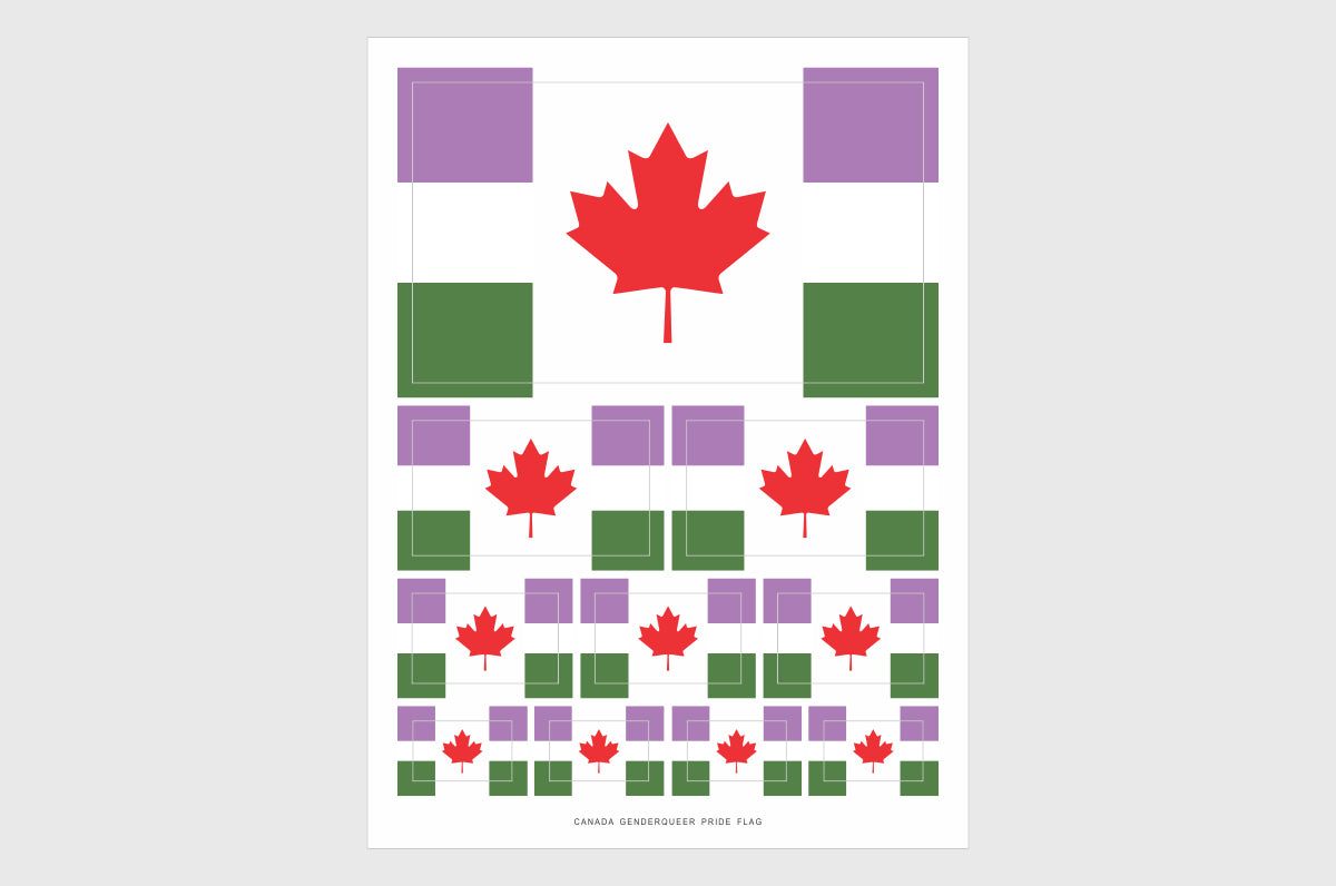 Canada Genderqueer Pride Flag Stickers