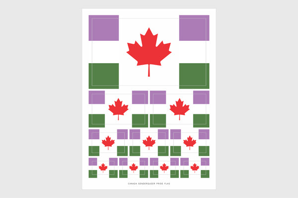 Canada Genderqueer Pride Flag Stickers