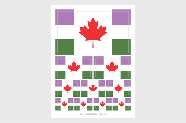 Canada Genderqueer Pride Flag Stickers