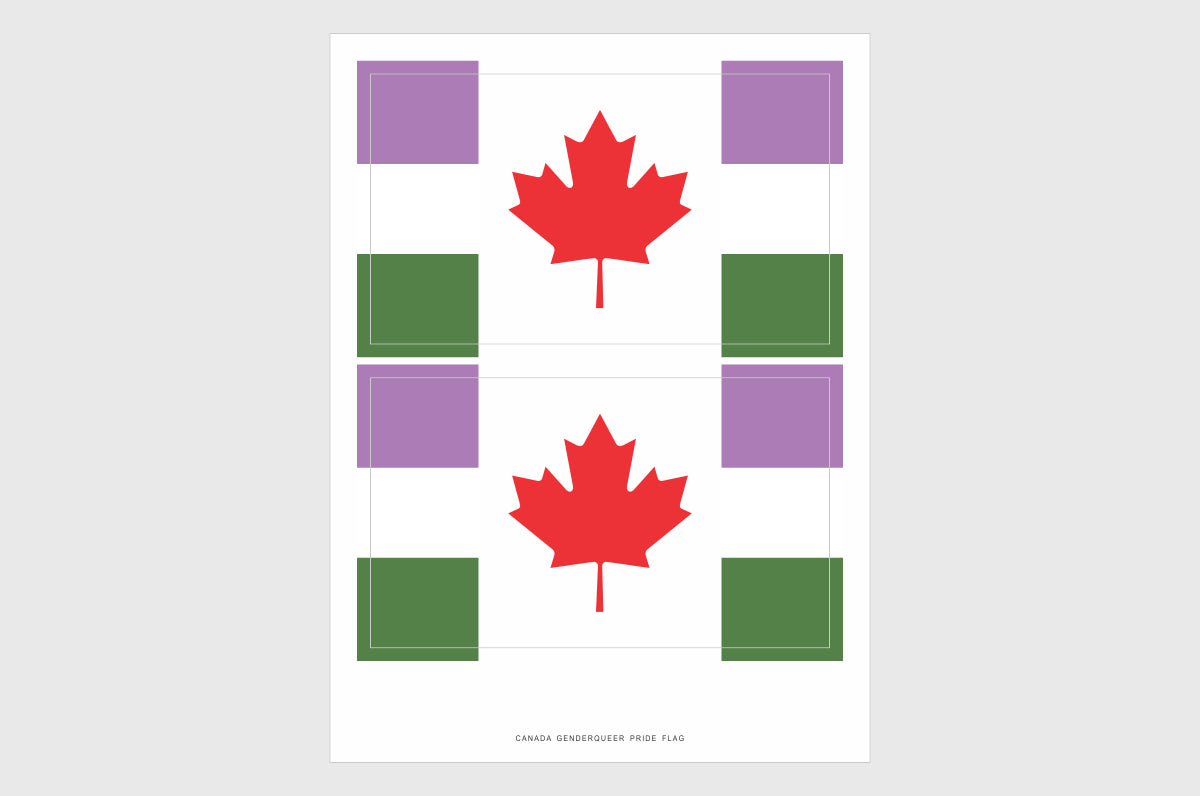 Canada Genderqueer Pride Flag Stickers