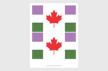 Canada Genderqueer Pride Flag Stickers