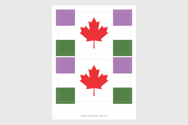 Canada Genderqueer Pride Flag Stickers