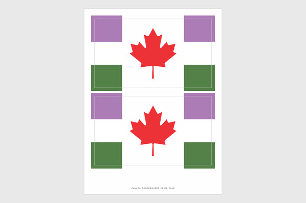 Canada Genderqueer Pride Flag Stickers