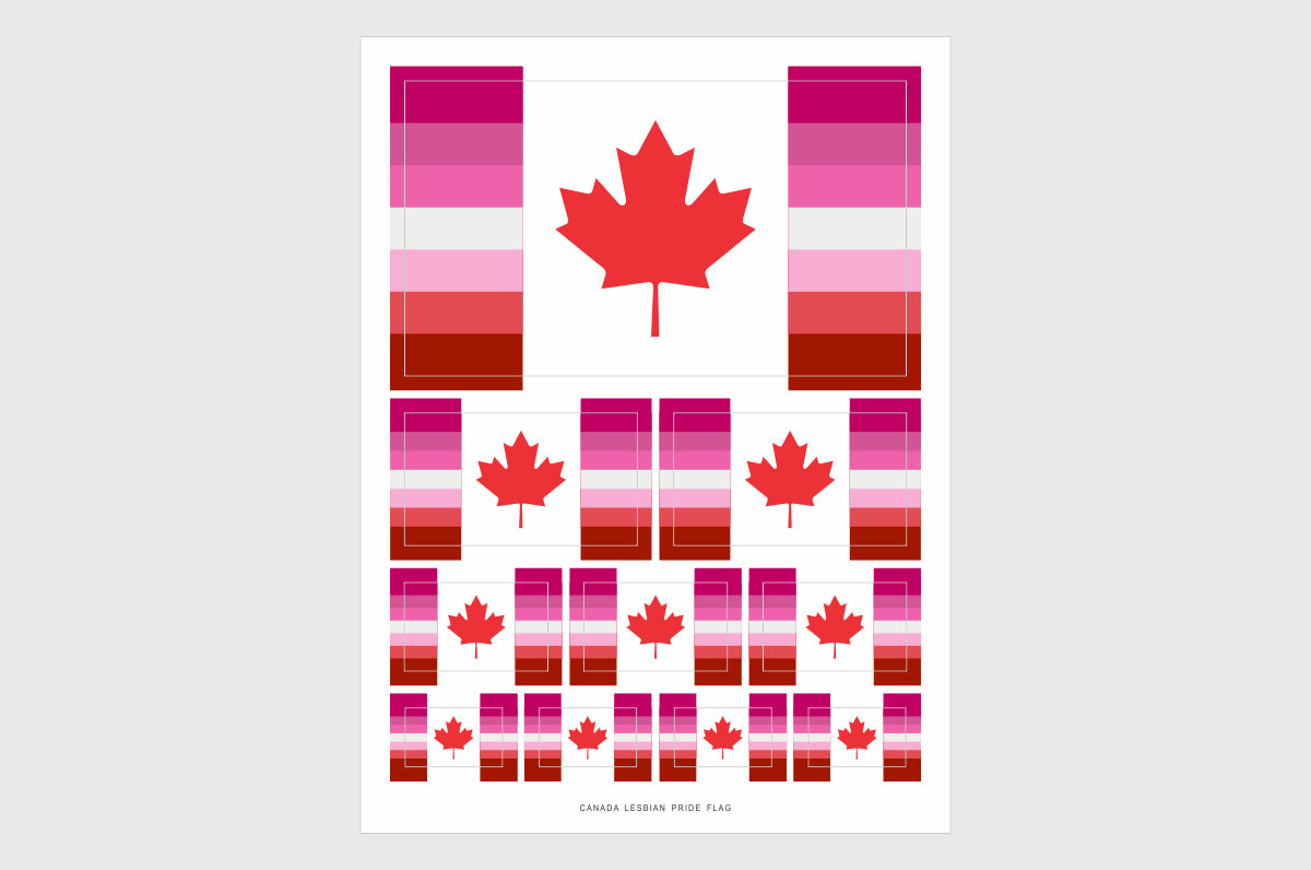 Canada Lesbian Pride Flag Stickers