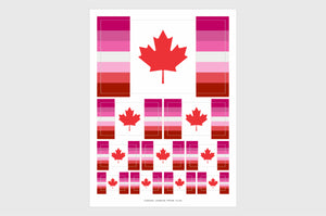 Canada Lesbian Pride Flag Stickers