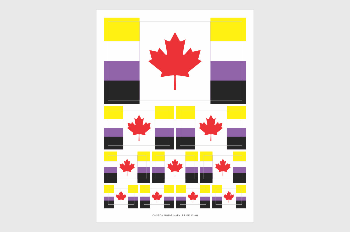 Canada Non Binary Pride Flag Stickers