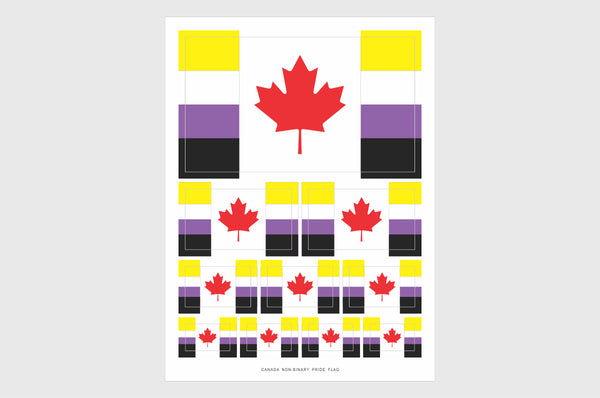 Canada Non Binary Pride Flag Stickers