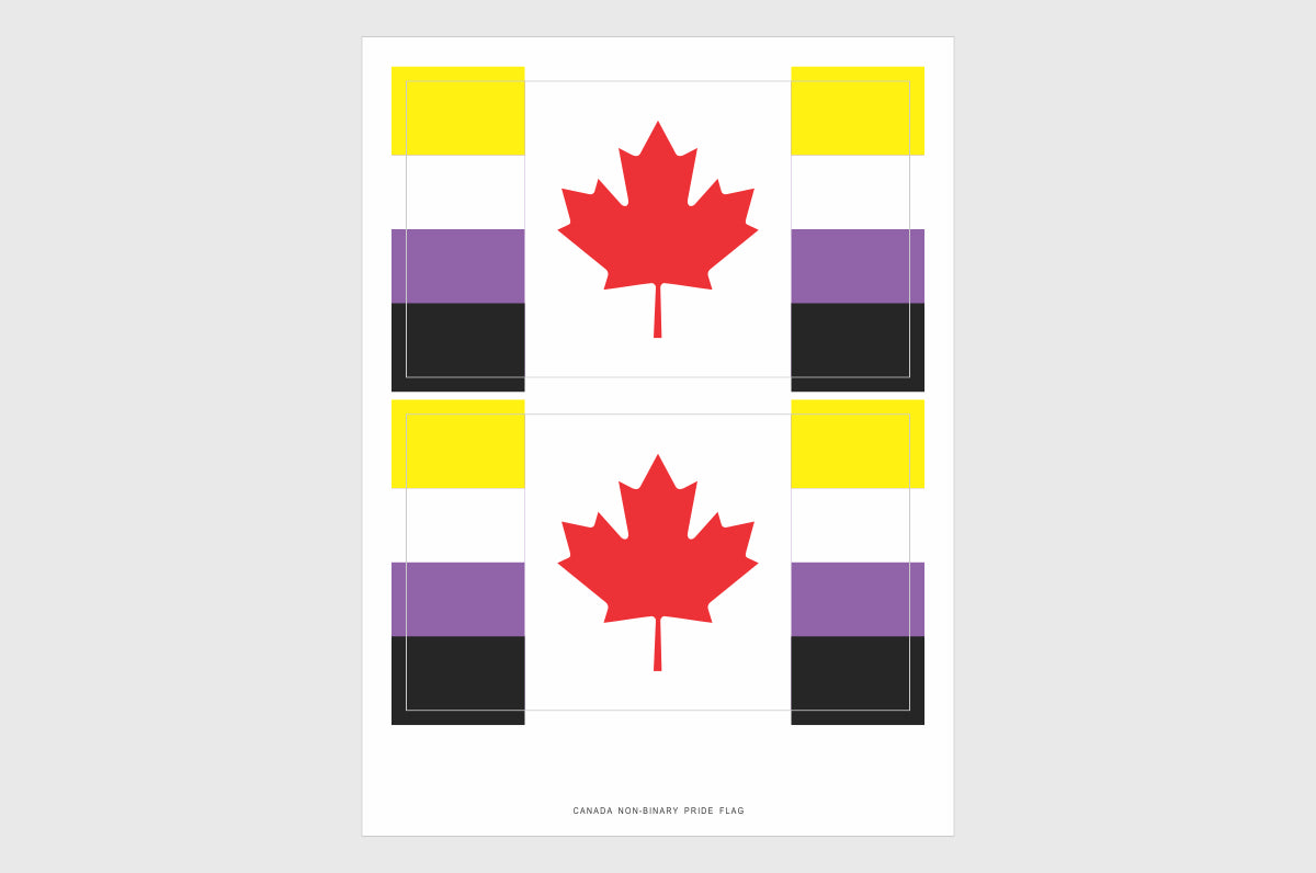 Canada Non Binary Pride Flag Stickers