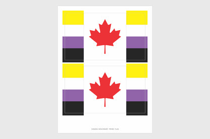 Canada Non Binary Pride Flag Stickers