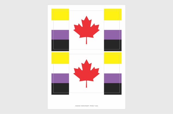 Canada Non Binary Pride Flag Stickers