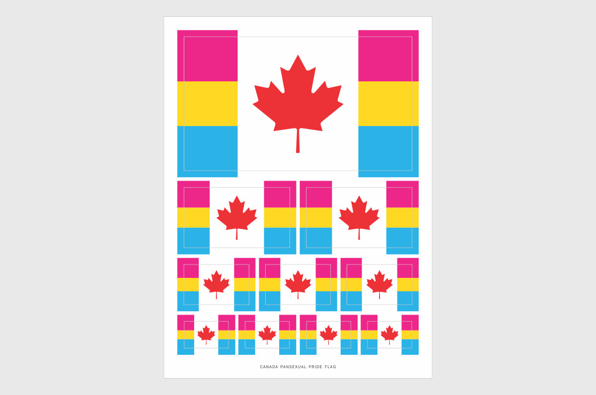 Canada Pansexual Pride Flag Stickers