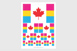 Canada Pansexual Pride Flag Stickers