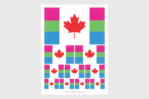 Canada Polysexual Pride Flag Stickers