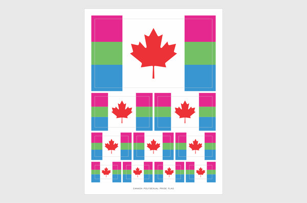 Canada Polysexual Pride Flag Stickers