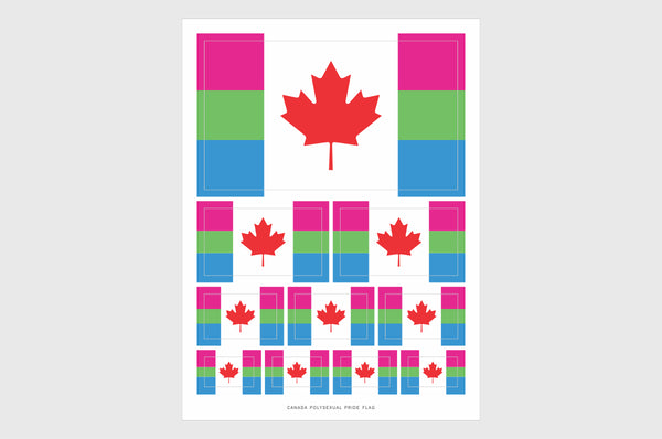 Canada Polysexual Pride Flag Stickers