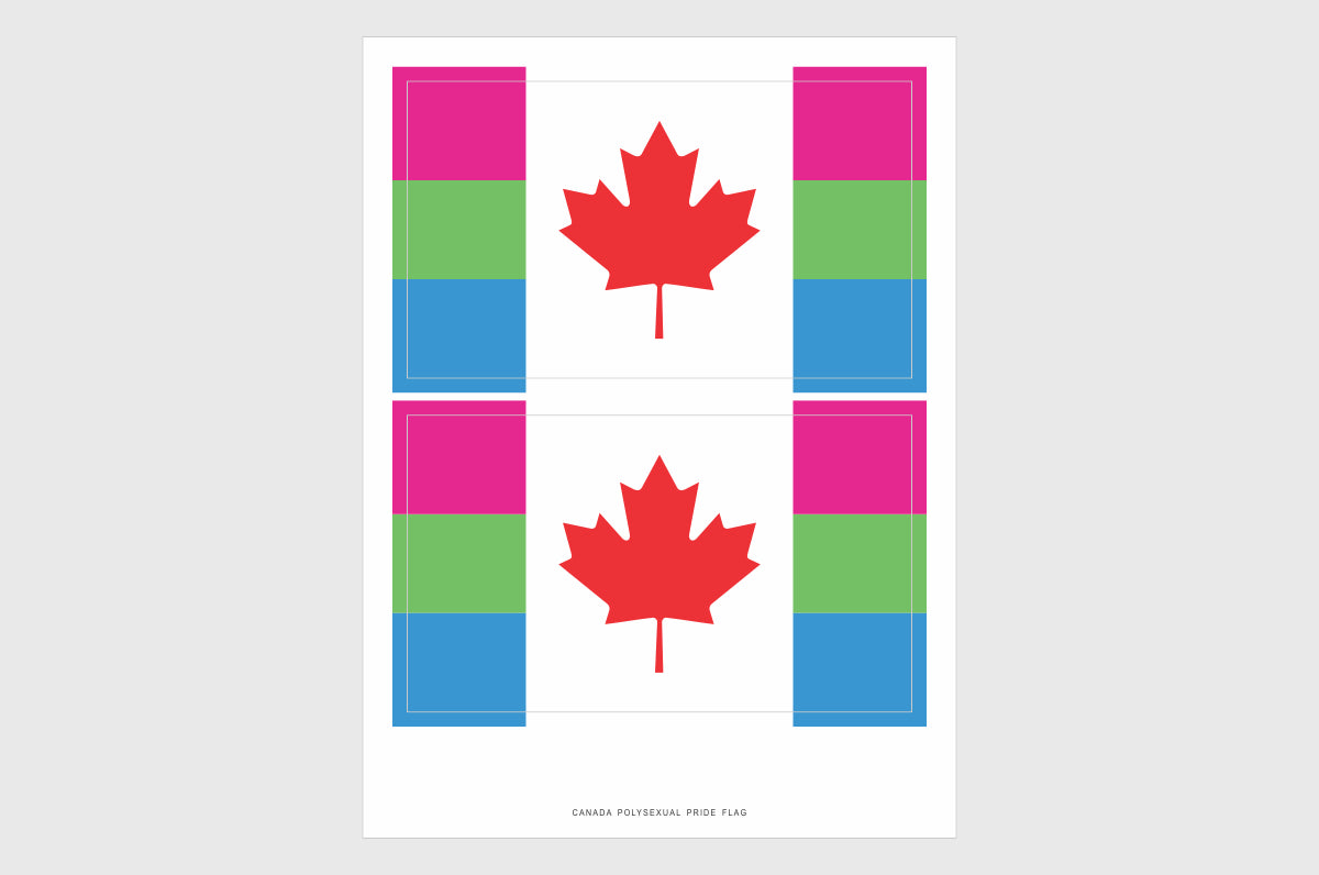 Canada Polysexual Pride Flag Stickers