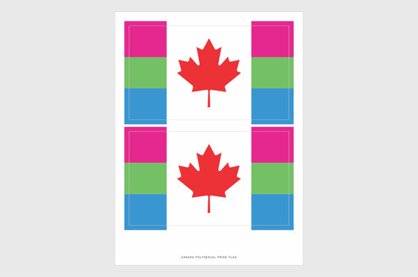 Canada Polysexual Pride Flag Stickers