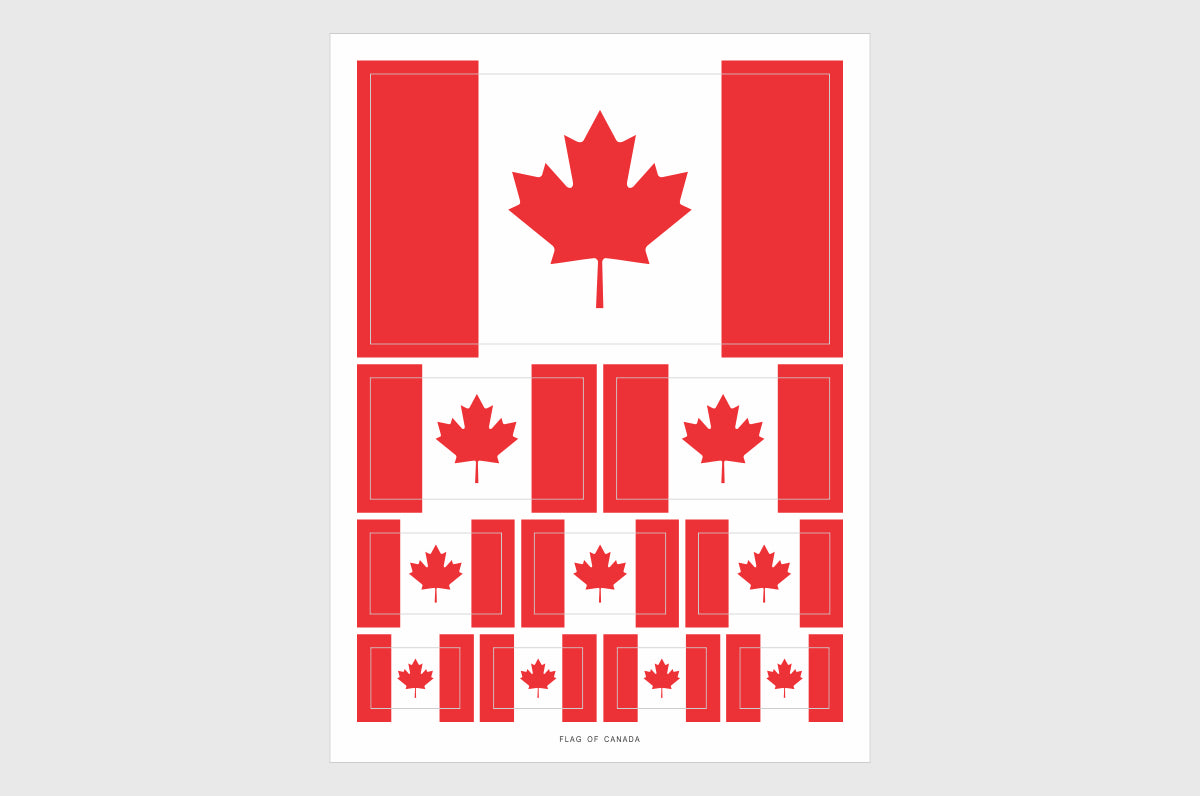 Canada Flag Sticker, Weatherproof Vinyl Canadian Flag Stickers