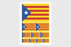 Catalonia Flag Sticker, Weatherproof Vinyl Catalan Flag Stickers