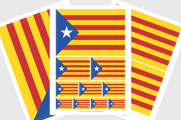 Catalonia Flag Sticker, Weatherproof Vinyl Catalan Flag Stickers