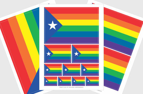Catalonia LGBTQ Pride Flag Stickers.