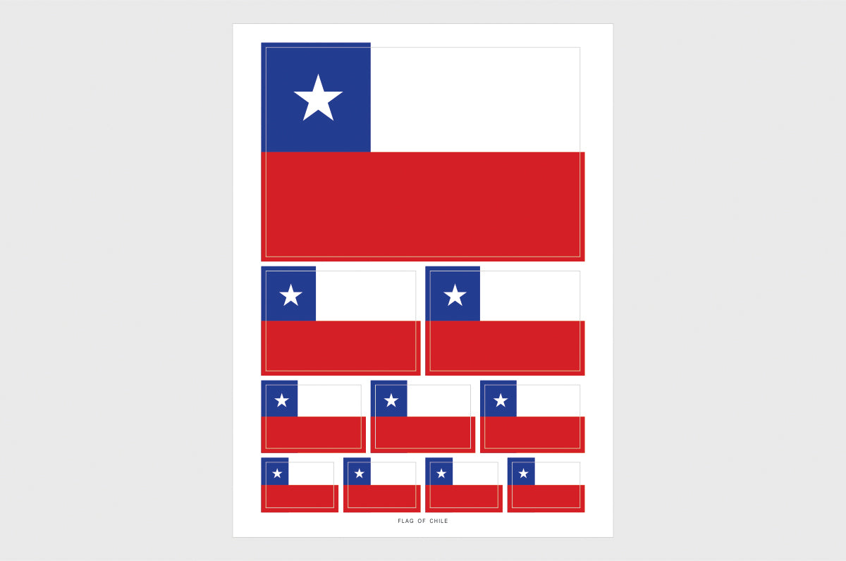 Chile Flag Sticker, Weatherproof Vinyl Chilean Flag Stickers