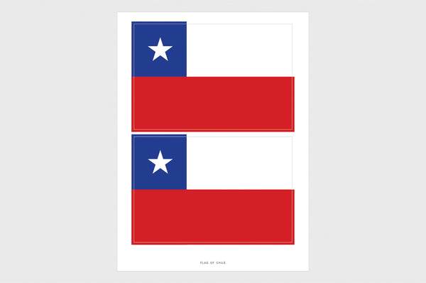 Chile Flag Sticker, Weatherproof Vinyl Chilean Flag Stickers