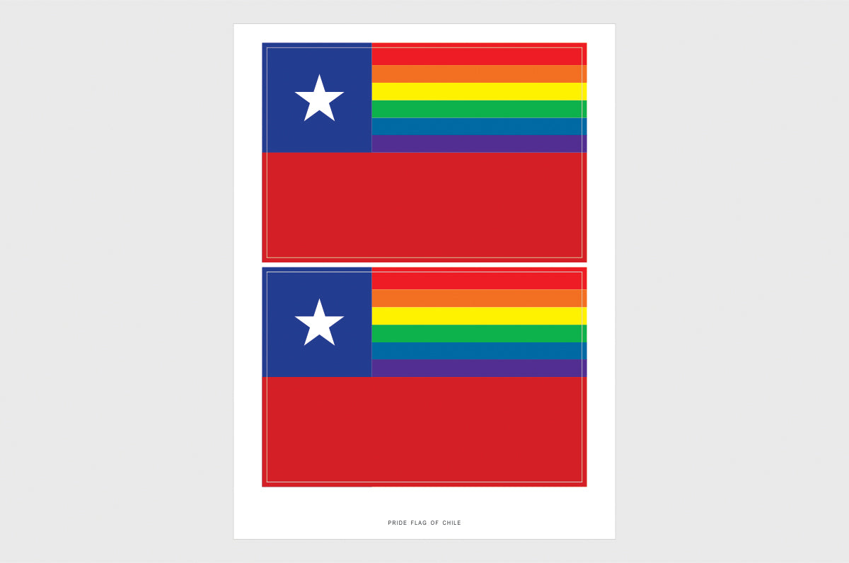 Chile LGBTQ Pride Flag Stickers.