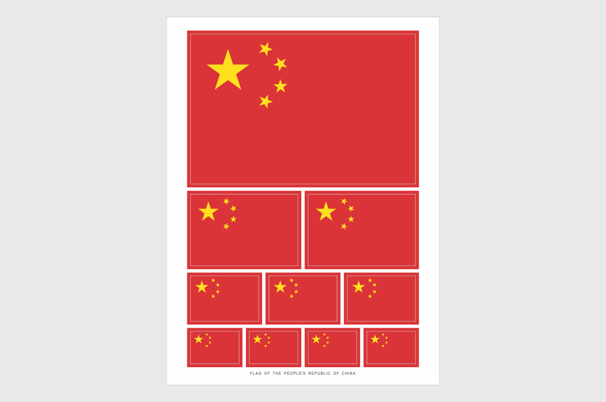 China Flag Stickers.