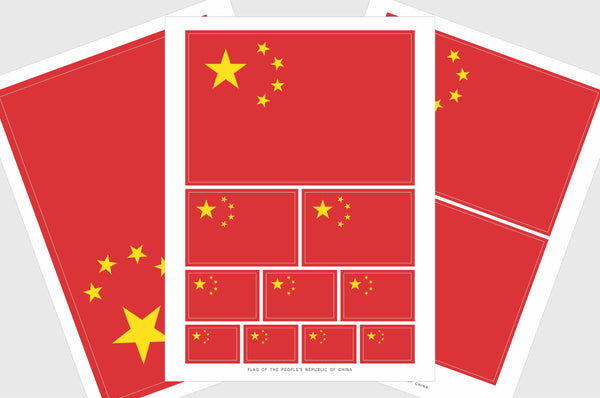 China Flag Sticker, Weatherproof Vinyl Chinese Flag Stickers