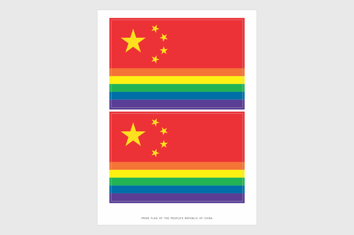 China LGBTQ Pride Flag Stickers.