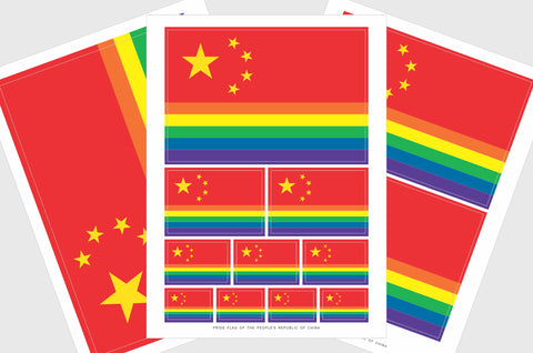 China LGBTQ Pride Flag Stickers.