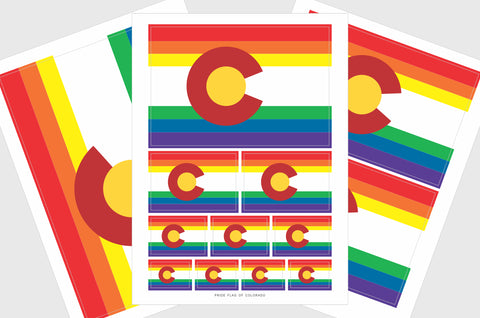 Colorado LGBTQ Pride Flag Stickers.