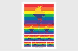 Columbia LGBTQ Pride Flag Sticker, Weatherproof Vinyl Columbian Flag Stickers