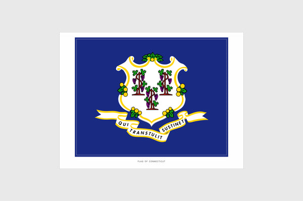 Connecticut Flag Sticker, Weatherproof Vinyl Connecticut Flag Stickers