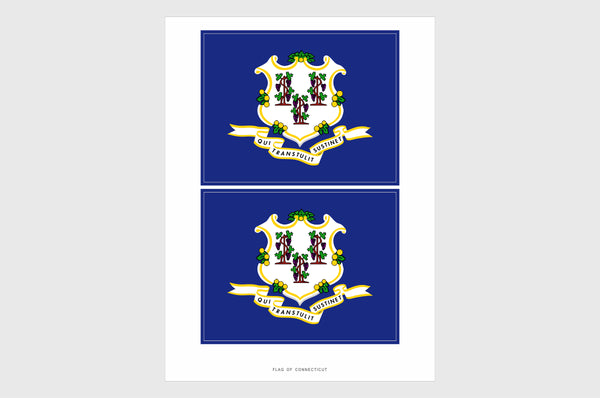 Connecticut Flag Sticker, Weatherproof Vinyl Connecticut Flag Stickers