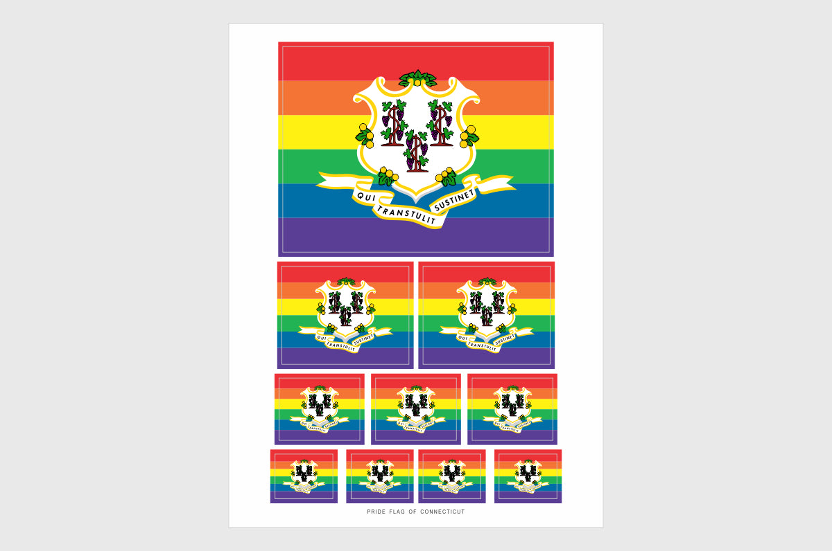 Connecticut LGBTQ Pride Flag Stickers