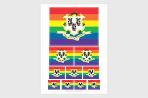 Connecticut LGBTQ Pride Flag Stickers