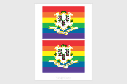 Connecticut LGBTQ Pride Flag Stickers