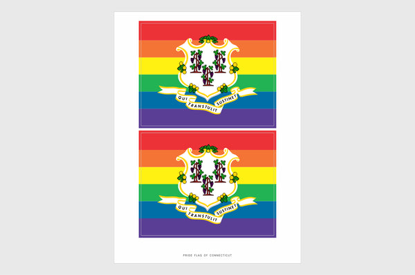 Connecticut LGBTQ Pride Flag Stickers