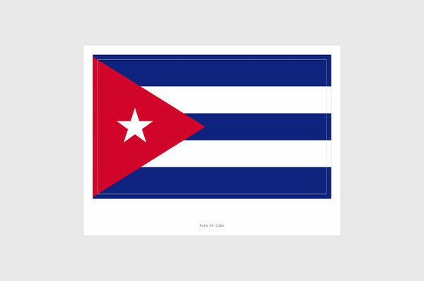 Cuba Flag Sticker, Weatherproof Vinyl Cuban Flag Stickers