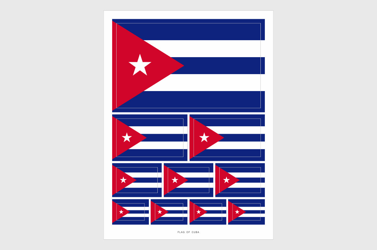 Cuba Flag Sticker, Weatherproof Vinyl Cuban Flag Stickers