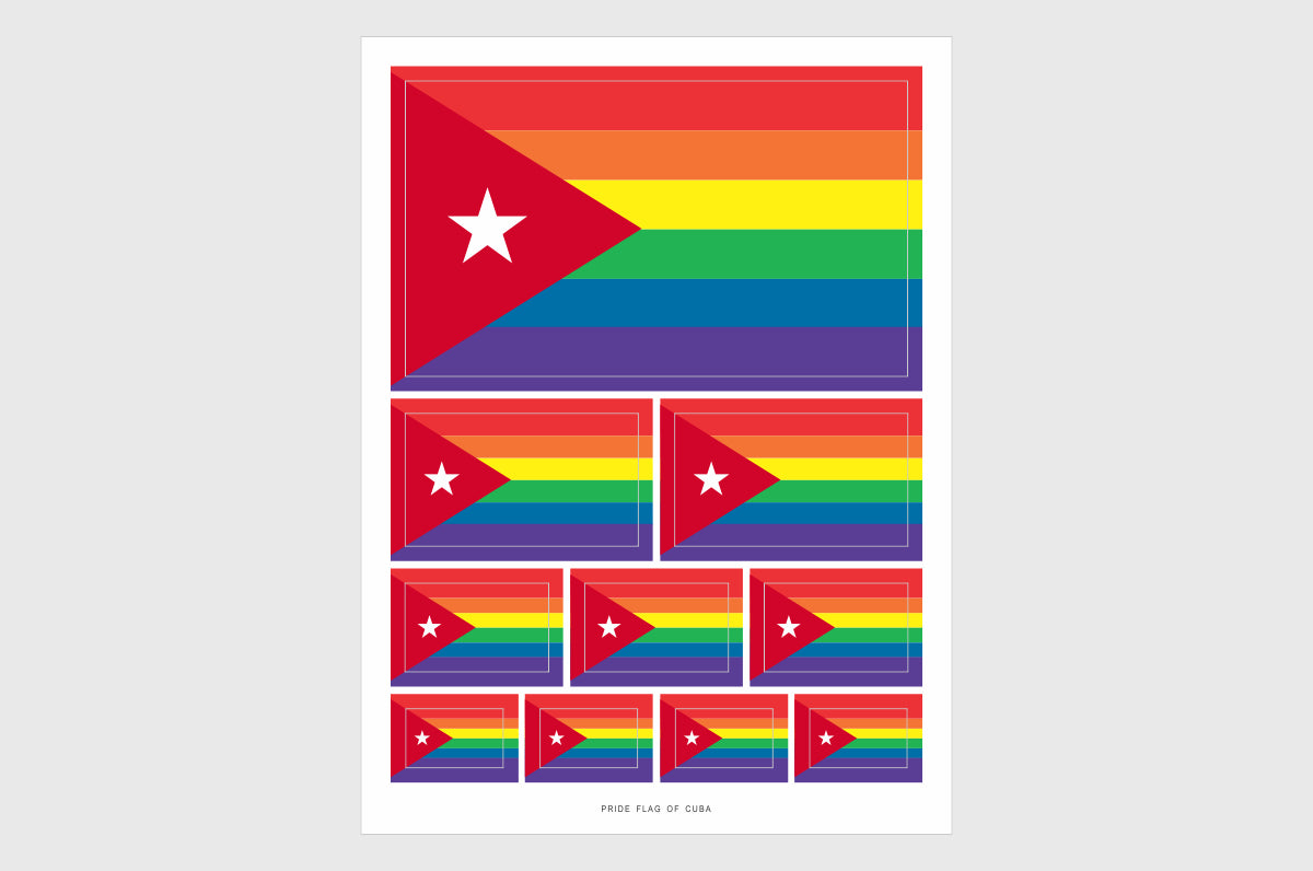 Cuba LGBTQ Pride Flag Stickers