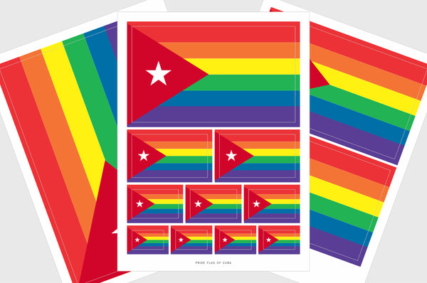 Cuba LGBTQ Pride Flag Stickers