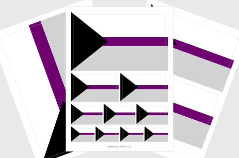 Demisexual Flag Sticker, Weatherproof Vinyl Demi Sexual Flag Stickers