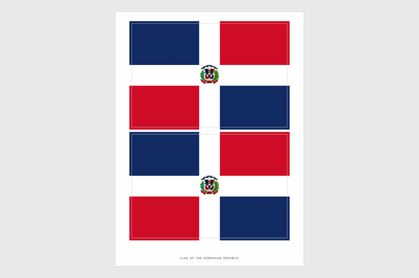 Dominican Republic Flag Sticker, Weatherproof, Vinyl, Dominican Republic Flag Stickers