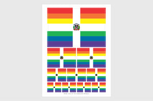 Dominican Republic LGBTQ Pride Flag Sticker, Weatherproof Vinyl Flag Stickers
