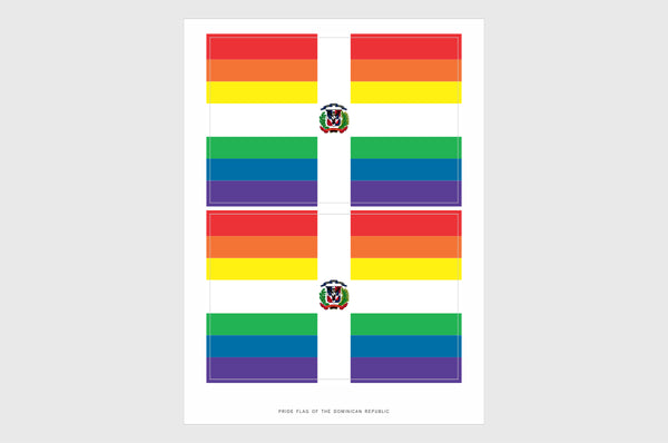 Dominican Republic LGBTQ Pride Flag Sticker, Weatherproof Vinyl Flag Stickers