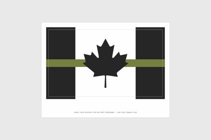 Canada Thin Drab Green Line, Military Flag Stickers