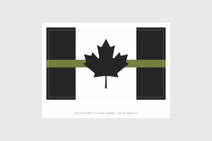 Canada Thin Drab Green Line, Military Flag Stickers